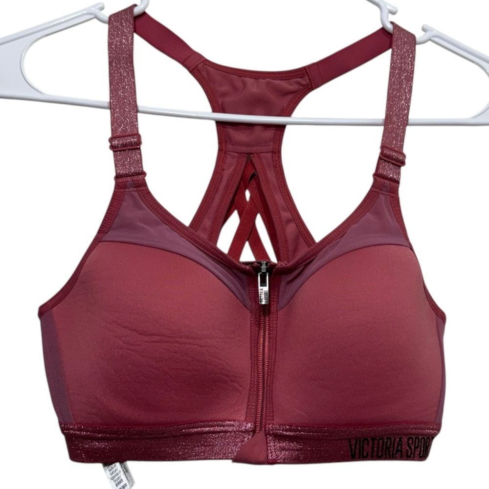 Victoria’s Secret Sport Pink Front Zip High Impact Sports Bra